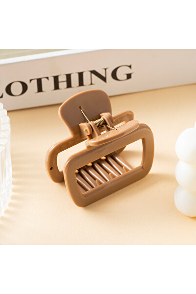 choice2 4 khaki 6.2cm New Korea Soft Silicone Square Hair Claw Grabs 6.2CM Sm...