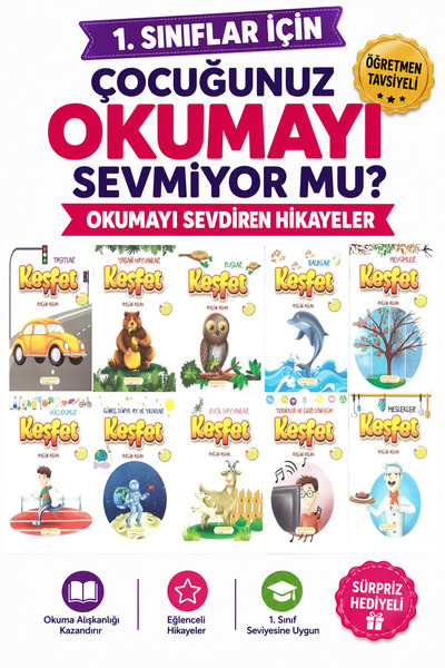 5 Renk Yayınları 1 .Sınıf Okumayı Sevdiren 10 lu Hikaye Seti - 7 (16 sayfa)