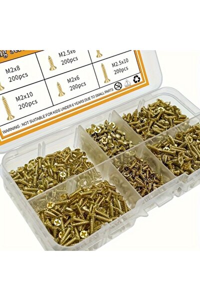 Choice 600PCS M2 1200pcs 6 Kinds M2 M2.5 Brass Carbon Steel Flat Head Self Ta...