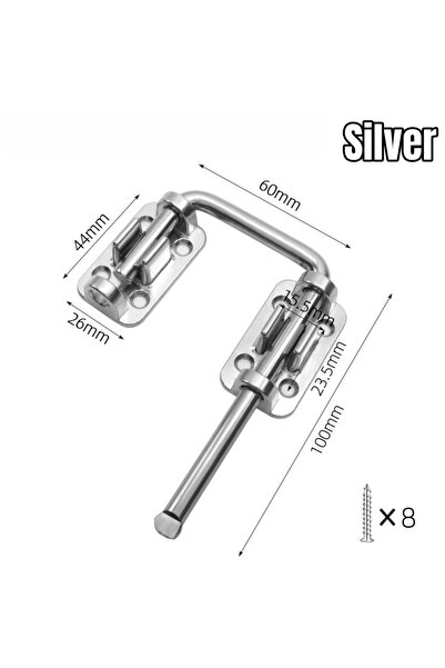 Choice1 Silver 90/180 Degree Zinc Alloy Door Latch Lock,Patio Sliding Door Lo...