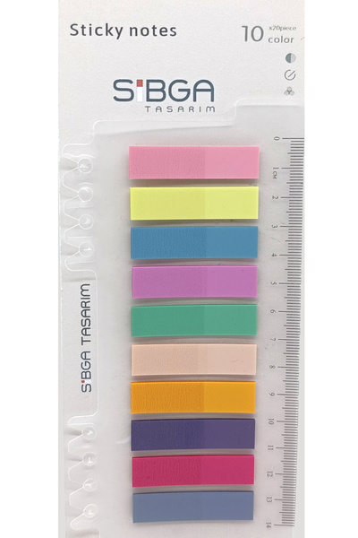 sibga tasarım Postit Şeffaf Renkli Plastik Postit Post-it Post it. Kitap Ayra...