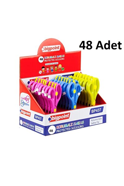 Bigpoint Spring-Loaded and Protected School Scissors X 48 Pieces