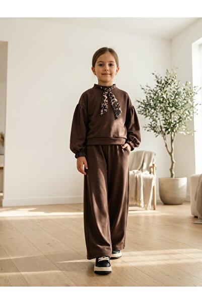 NURTOPU Girl's Stylish Model Seasonal Tracksuit Set, Top and Bottom Set, Full...