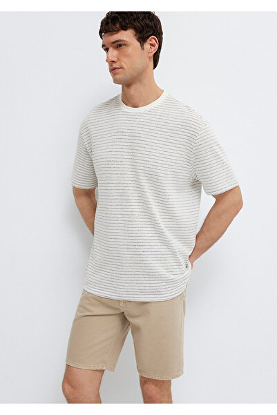Mavi Striped Ecru T-Shirt Relaxed Fit / Comfortable Cut 0613317-86623