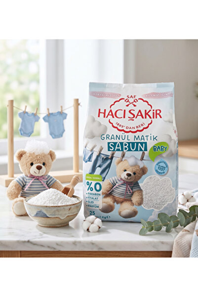 Hacı Şakir Bebek Çamaşırları Için Hipoalerjenik Granül Matik Sabun 1000 G