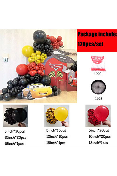 Choice As Picture 120Pcs 120Pcs Racing Car Theme Balloons Garland Arch Birthd...