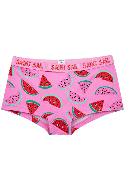 Saint Sail Watermelon Patterned Pink Women's Boyshort Panties