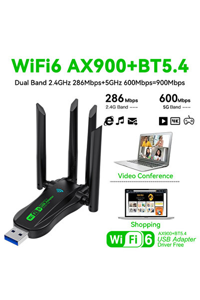 Choice WiFi6 BW20 WiFi 6 AX900 Bluetooth 5.4 WiFi USB Adapter Wireless Networ...