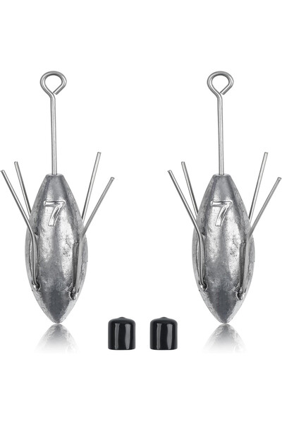 Choice 7oz(198g) - 2pcs Sputnik Sinker Long Tail Fishing Weights Anti-Snag Su...