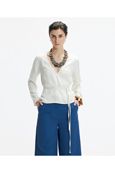 Yargıcı Double Breasted Tie V-Neck Blouse