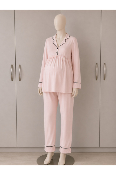 Generic Women's Maternity Pajama Set 2-Piece Nursing Sleepwear Long Sleeve To...