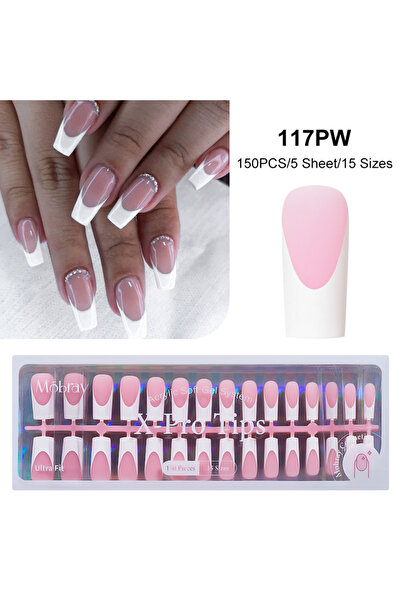 Choice11 Q57512-5 150/160pcs Luxury French Wear Nail Tips Nude Pink Ballet Mi...