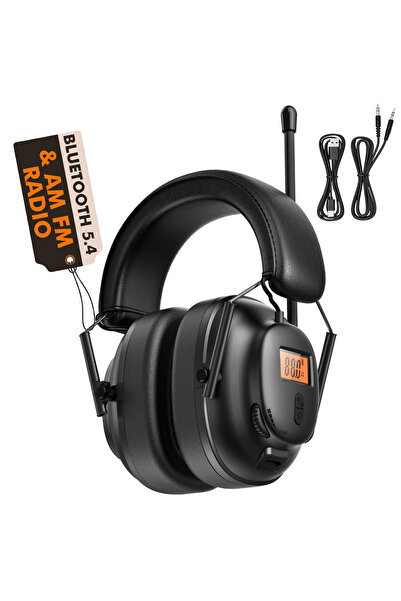 Choice black Bluetooth 5.4 AM/FM Radio Headphones with 30dB Ear Protection, 5...