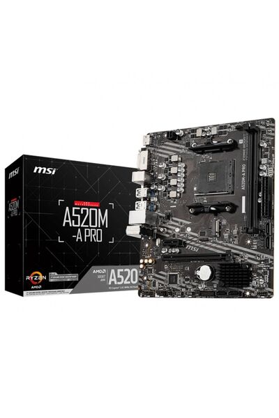 MSI A520M-A Pro Amd A520 Soket Am4 Ddr4 4600(Oc)Mhz Matx Gaming Anakart