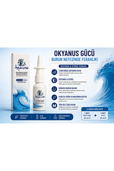 SANTASYA OKYANUS SUYU AQUANOSE 25 ML BURUN SPREYİ