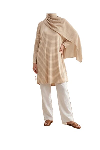 RESPİRO Comfortable Cut Striped Seasonal Tunic Plus Size Tunic Does Not Show ...