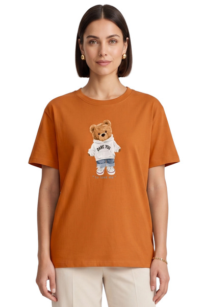 DK DAKSEL Unisex'Dare You to Love Me' Teddy Bear Printed T-Shirt