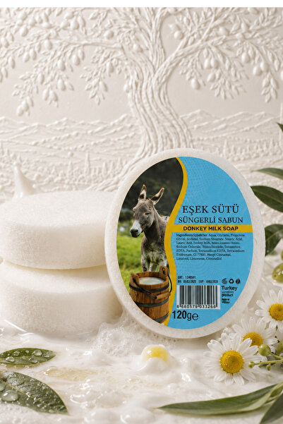 Dermolive Eşek Sütü Süngerli Bitkisel Banyo Sabunu 120 g, El, Yüz ve Vücut - ...