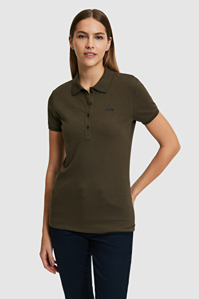 U.S. Polo Assn. Kadın Koyu Haki Basic Tişört 50323461-VR111