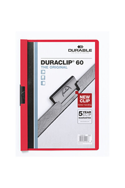 Durable A4 Sıkıştırmalı Dosya Duraclip Ortadan Klipsli 60 Sayfa Kapasiteli Kı...