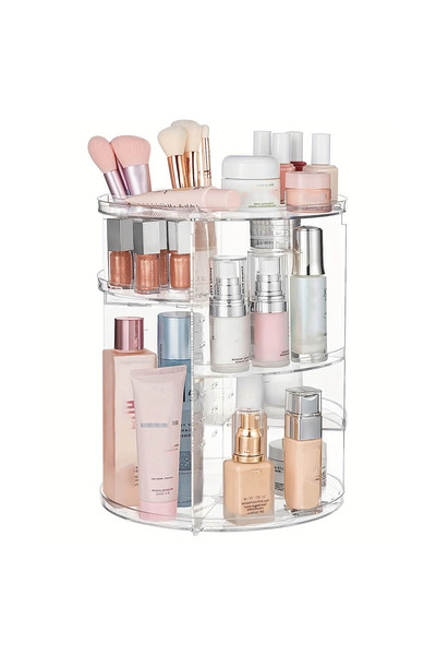 Choice M Clear 360° Rotating Makeup Organizer, Spinning Bathroom Organizer Co...