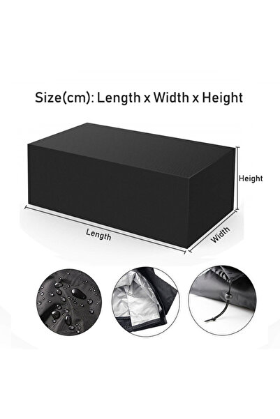 Choice 70X70X70cm Black 210D Heavy Duty Waterproof Patio Furniture Cover Rect...