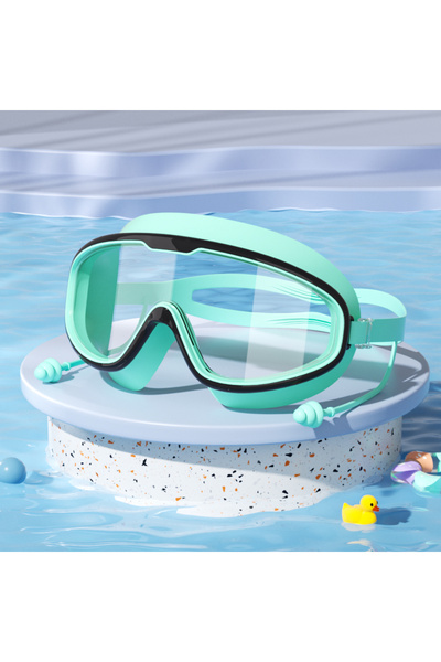 Choice Black-green Kids Swimming Goggles Big Frame HD View Anti-fog Waterproo...