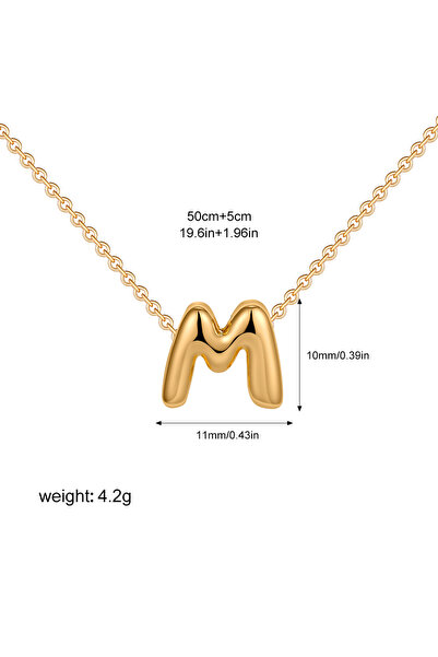Choice10 M Tiny Gold Color Bubble Balloon Initial Letters Charms Chocker Neck...