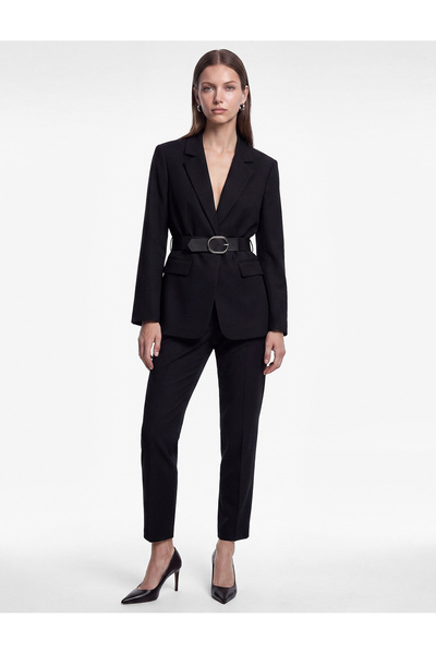 Koton High Waist Slim Fit Cigarette Pants with Pockets