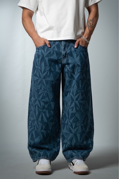 GRJ denim Crystal Fade Wide Leg Super Baggy Men's Jean Pants