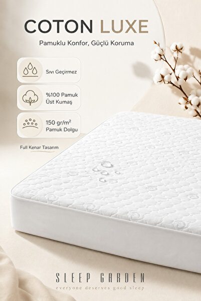 Sleep Garden غطاء سرير قطني فاخر مقاوم للماء مع حقيبة
