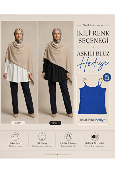 Bienvenido Tesettür 2'Li Siyah-Beyaz Kaliteli Krep Kurtarıcı Uzatıcı Etek İçl...