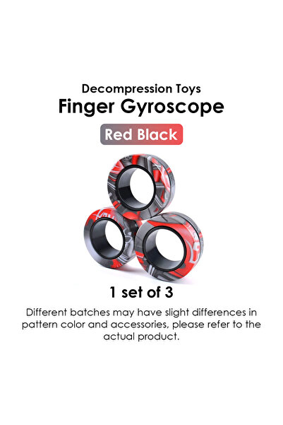 Choice Black Red Ring 3Pcs Magnetic Rings Fidget Toy Set Adult Fidget Magnets...