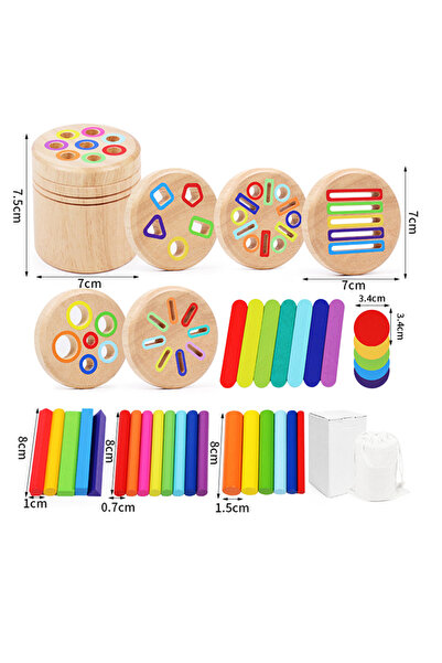 Choice5 F-6-in-1 Children's Wooden Color Shape Classification Cup Geometric C...