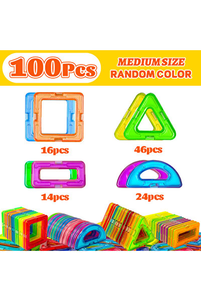 choice2 BAG 100pcs Medium Size Magnetic Building Block，DIY Magnets Toy Set，Ki...