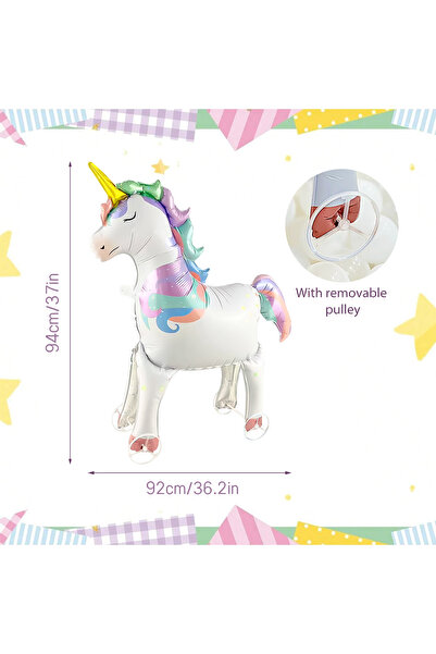 Choice Other Unicorn Balloons 1pc Freestanding Cute Rainbow Unicorn Aluminum ...