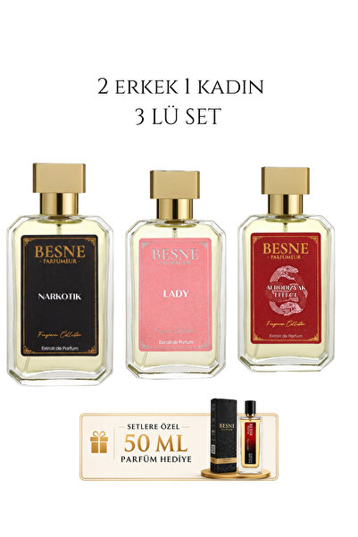 besneparfum Besne Parfüm Narkotik Lady Afrodızyak Effect Set 2 Erkek 1 Kadın