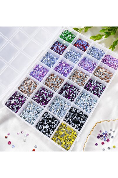 yiğit aksesuar 9 Renk 14.000 Adet Hotfix Ütü Ile Yapışan Taş Ss10(2.5MM) Cımb...