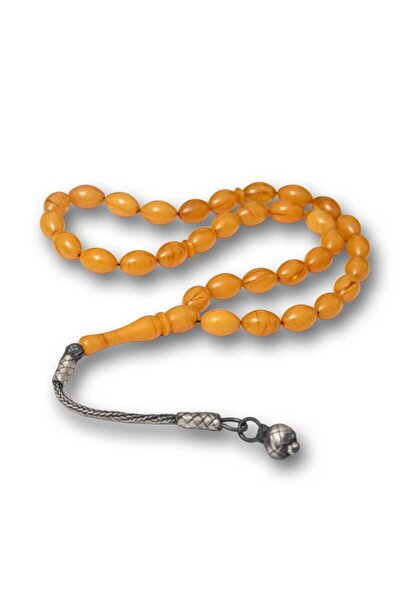 Inure Jewelry Silver Kazaz Tasseled Tight Amber Rosary