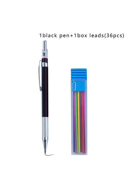 Choice black set 2.0MM Metal Mechanical Pencil with Lead Art Drawing Design A...