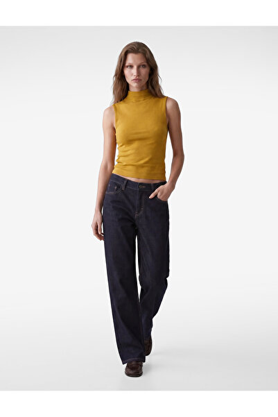 Koton Modal Fabric Slim Fit Stand Collar Sleeveless T-Shirt