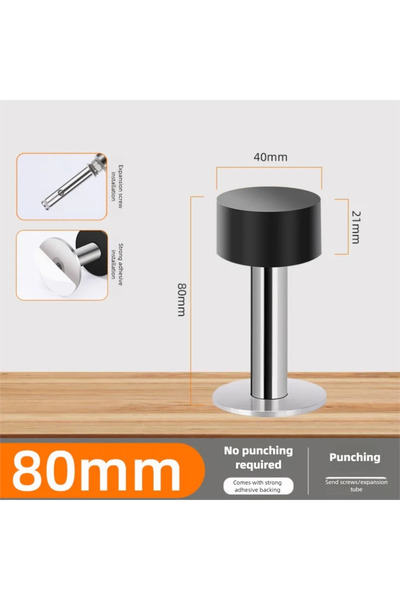 Choice4 silver 80mm Door Stopper Self Adhesive Wall Floor Protector Heavy Dut...