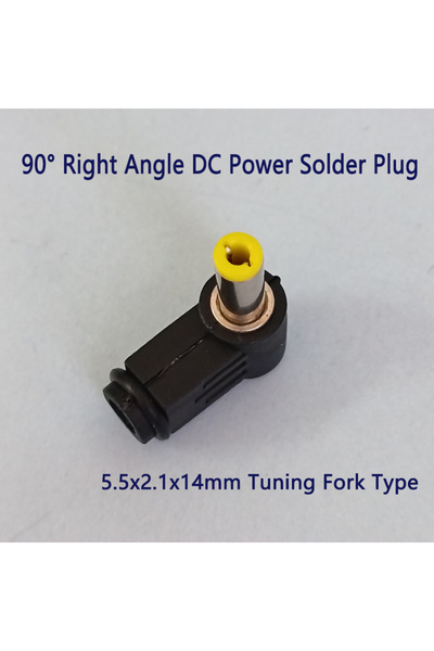 Choice5 10PCS 5.5x2.1 Tuning Fork 90° Right Angle DC Power Solder Plug 5.5x2....