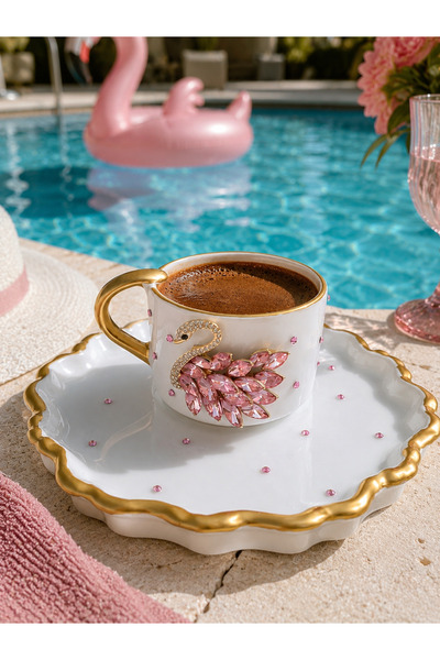luxurychampagnetr Single Swan Design Luxury Coffee Cup – Engagement, Promise & Bridal Gift