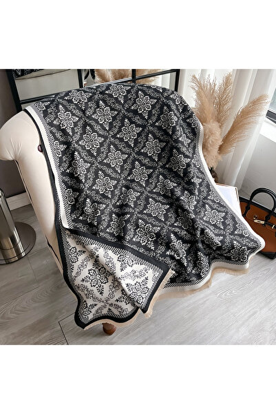 Choice3 black Luxury Brand Two-Sided Ethnic Style Scarf pashmina Cashmere Sof...