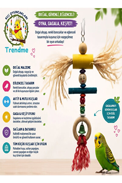 UniqBirdToys Uniq Bird Toys Tasseled Smiling Face Bird Toy