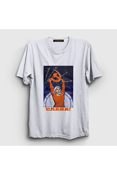 Presmono Unisex White Slava Cccp Soviet Union T-Shirt 267670Tt