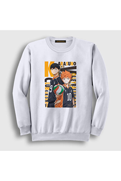 Presmono Unisex bela majica sa motivom odbejkačkog anime serijala Haikyu, tim...
