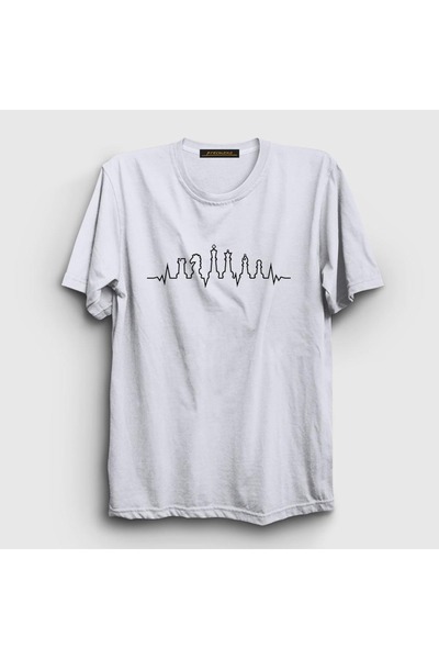Presmono Unisex beli šah sa otkucajima srca T-shirt 334230tt