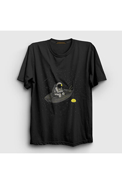 Presmono Tricou unisex Black Moon Fishing Astronaut Space Astronaut Space2832...